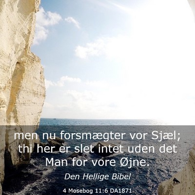 Picture 03 - 4 Mosebog 11:6 DA1871 - men nu forsmægter vor Sjæl; thi her er slet - Bible Verse Picture