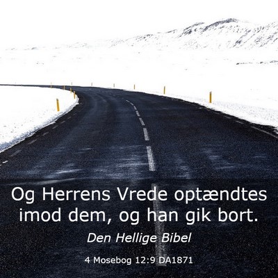 Picture 03 - 4 Mosebog 12:9 DA1871 - Og Herrens Vrede optændtes imod dem, og han gik - Bible Verse Picture