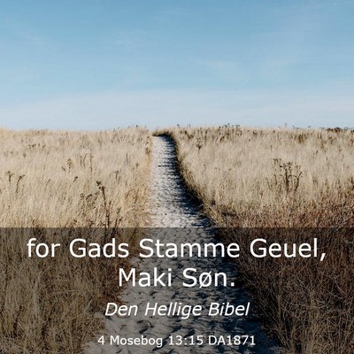 Picture 03 - 4 Mosebog 13:15 DA1871 - for Gads Stamme Geuel, Maki - Bible Verse Picture