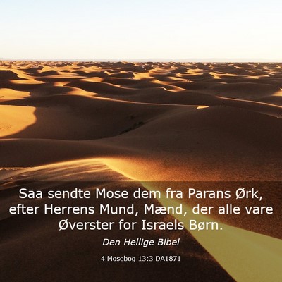 Picture 03 - 4 Mosebog 13:3 DA1871 - Saa sendte Mose dem fra Parans Ørk, efter - Bible Verse Picture