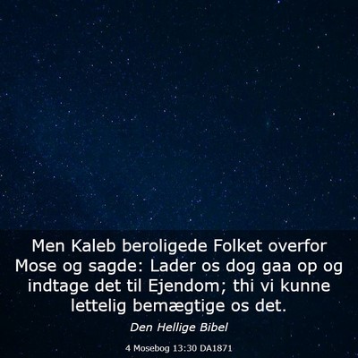 Picture 03 - 4 Mosebog 13:30 DA1871 - Men Kaleb beroligede Folket overfor Mose og - Bible Verse Picture