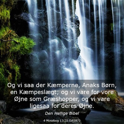 Picture 03 - 4 Mosebog 13:33 DA1871 - Og vi saa der Kæmperne, Anaks Børn, en - Bible Verse Picture