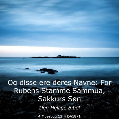 Picture 03 - 4 Mosebog 13:4 DA1871 - Og disse ere deres Navne: For Rubens Stamme - Bible Verse Picture