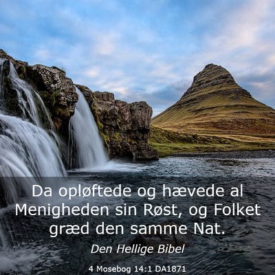 Picture 03 - 4 Mosebog 14:1 DA1871 - Da opløftede og hævede al Menigheden sin Røst, - Bible Verse Picture
