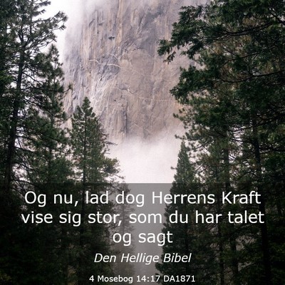 Picture 03 - 4 Mosebog 14:17 DA1871 - Og nu, lad dog Herrens Kraft vise sig stor, som - Bible Verse Picture