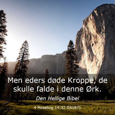 Picture 03 - 4 Mosebog 14:32 DA1871 - Men eders døde Kroppe, de skulle falde i denne - Bible Verse Picture