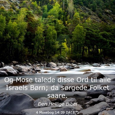 Picture 03 - 4 Mosebog 14:39 DA1871 - Og Mose talede disse Ord til alle Israels Børn; - Bible Verse Picture