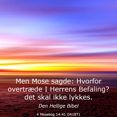 Picture 03 - 4 Mosebog 14:41 DA1871 - Men Mose sagde: Hvorfor overtræde I Herrens - Bible Verse Picture
