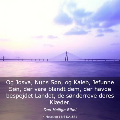 Picture 03 - 4 Mosebog 14:6 DA1871 - Og Josva, Nuns Søn, og Kaleb, Jefunne Søn, der - Bible Verse Picture