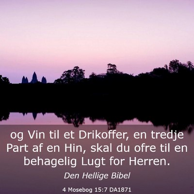 Picture 03 - 4 Mosebog 15:7 DA1871 - og Vin til et Drikoffer, en tredje Part af en - Bible Verse Picture