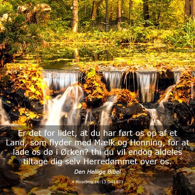 Picture 03 - 4 Mosebog 16:13 DA1871 - Er det for lidet, at du har ført os op af et - Bible Verse Picture