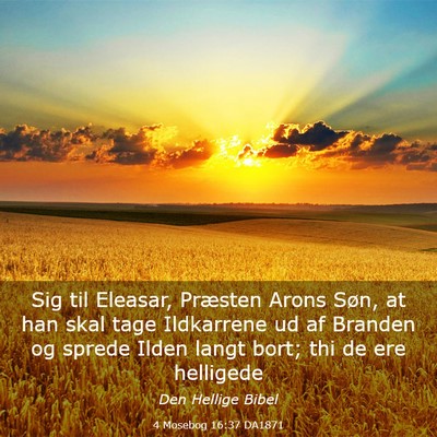Picture 03 - 4 Mosebog 16:37 DA1871 - Sig til Eleasar, Præsten Arons Søn, at han skal - Bible Verse Picture