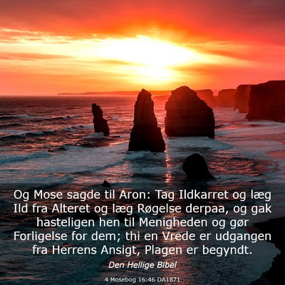 Picture 03 - 4 Mosebog 16:46 DA1871 - Og Mose sagde til Aron: Tag Ildkarret og læg Ild - Bible Verse Picture