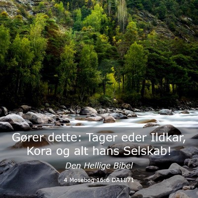 Picture 03 - 4 Mosebog 16:6 DA1871 - Gører dette: Tager eder Ildkar, Kora og alt hans - Bible Verse Picture