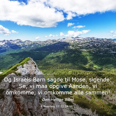 Picture 03 - 4 Mosebog 17:12 DA1871 - Og Israels Børn sagde til Mose, sigende: Se, vi - Bible Verse Picture