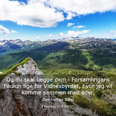 Picture 03 - 4 Mosebog 17:4 DA1871 - Og du skal lægge dem i Forsamlingens Paulun lige - Bible Verse Picture