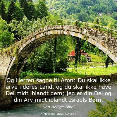 Picture 03 - 4 Mosebog 18:20 DA1871 - Og Herren sagde til Aron: Du skal ikke arve i - Bible Verse Picture