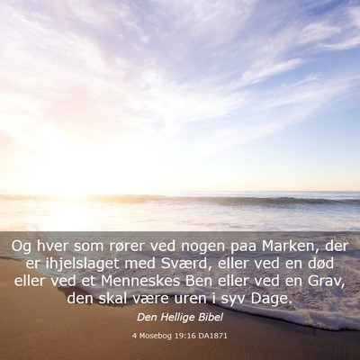 Picture 03 - 4 Mosebog 19:16 DA1871 - Og hver som rører ved nogen paa Marken, der er - Bible Verse Picture