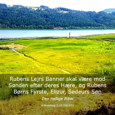 Picture 03 - 4 Mosebog 2:10 DA1871 - Rubens Lejrs Banner skal være mod Sønden efter - Bible Verse Picture