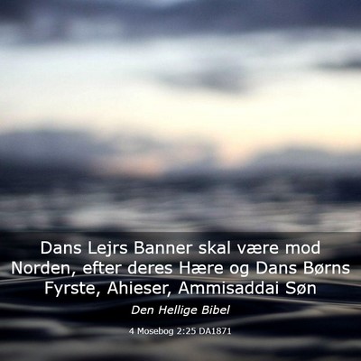 Picture 03 - 4 Mosebog 2:25 DA1871 - Dans Lejrs Banner skal være mod Norden, efter - Bible Verse Picture