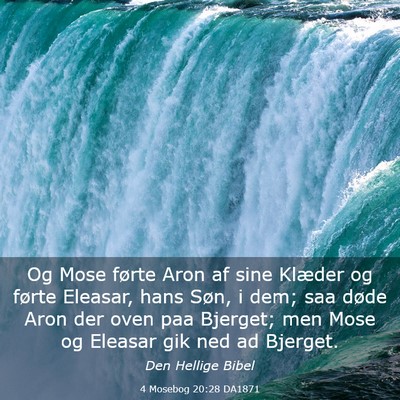 Picture 03 - 4 Mosebog 20:28 DA1871 - Og Mose førte Aron af sine Klæder og førte - Bible Verse Picture