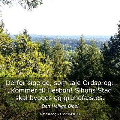 Picture 03 - 4 Mosebog 21:27 DA1871 - Derfor sige de, som tale Ordsprog: „Kommer til - Bible Verse Picture