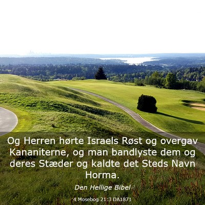 Picture 03 - 4 Mosebog 21:3 DA1871 - Og Herren hørte Israels Røst og overgav - Bible Verse Picture