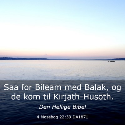 Picture 03 - 4 Mosebog 22:39 DA1871 - Saa for Bileam med Balak, og de kom til - Bible Verse Picture