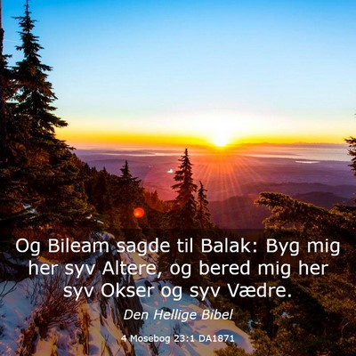 Picture 03 - 4 Mosebog 23:1 DA1871 - Og Bileam sagde til Balak: Byg mig her syv - Bible Verse Picture