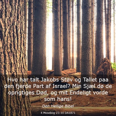 Picture 03 - 4 Mosebog 23:10 DA1871 - Hvo har talt Jakobs Støv og Tallet paa den - Bible Verse Picture