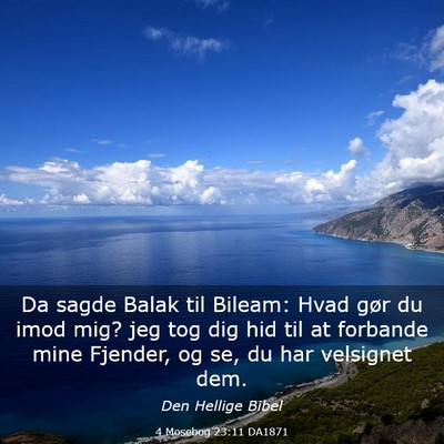 Picture 03 - 4 Mosebog 23:11 DA1871 - Da sagde Balak til Bileam: Hvad gør du imod mig? - Bible Verse Picture