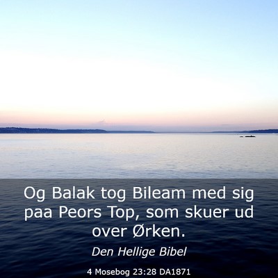 Picture 03 - 4 Mosebog 23:28 DA1871 - Og Balak tog Bileam med sig paa Peors Top, som - Bible Verse Picture
