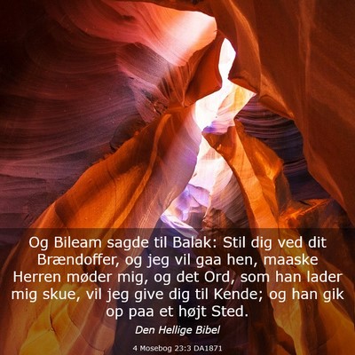 Picture 03 - 4 Mosebog 23:3 DA1871 - Og Bileam sagde til Balak: Stil dig ved dit - Bible Verse Picture
