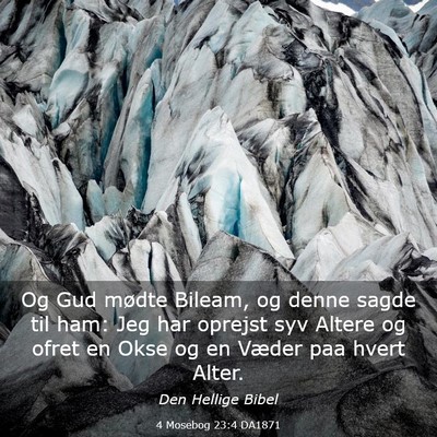 Picture 03 - 4 Mosebog 23:4 DA1871 - Og Gud mødte Bileam, og denne sagde til ham: Jeg - Bible Verse Picture