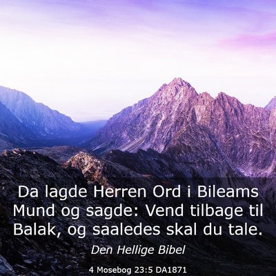 Picture 03 - 4 Mosebog 23:5 DA1871 - Da lagde Herren Ord i Bileams Mund og sagde: Vend - Bible Verse Picture
