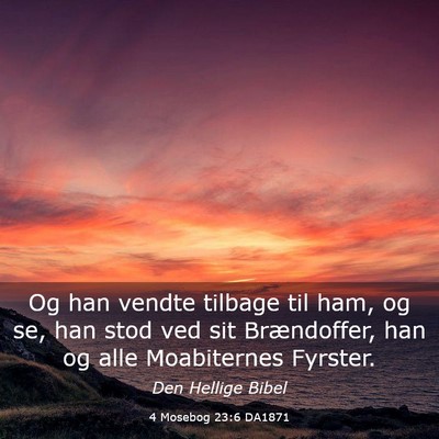 Picture 03 - 4 Mosebog 23:6 DA1871 - Og han vendte tilbage til ham, og se, han stod - Bible Verse Picture