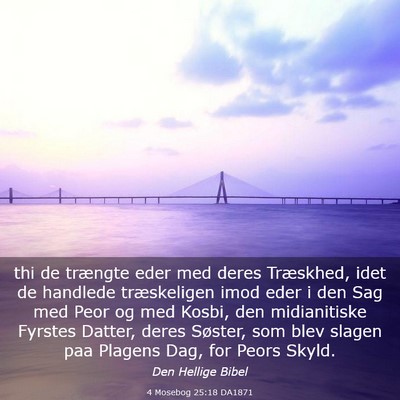Picture 03 - 4 Mosebog 25:18 DA1871 - thi de trængte eder med deres Træskhed, idet de - Bible Verse Picture