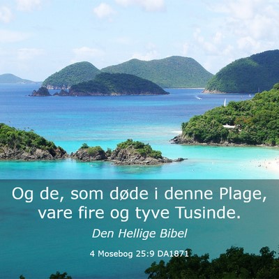 Picture 03 - 4 Mosebog 25:9 DA1871 - Og de, som døde i denne Plage, vare fire og tyve - Bible Verse Picture