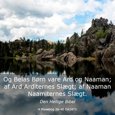 Picture 03 - 4 Mosebog 26:40 DA1871 - Og Belas Børn vare Ard og Naaman; af Ard - Bible Verse Picture