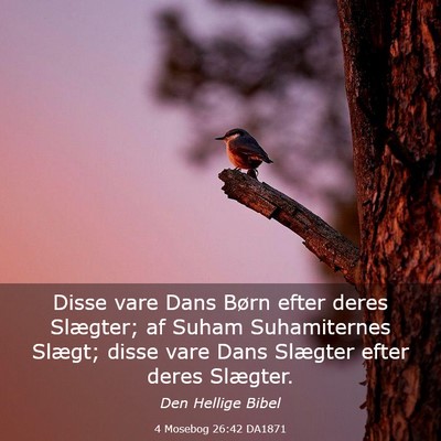 Picture 03 - 4 Mosebog 26:42 DA1871 - Disse vare Dans Børn efter deres Slægter; af - Bible Verse Picture