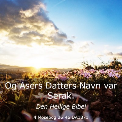 Picture 03 - 4 Mosebog 26:46 DA1871 - Og Asers Datters Navn var - Bible Verse Picture