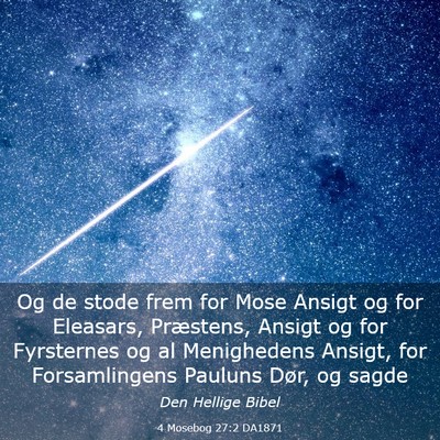 Picture 03 - 4 Mosebog 27:2 DA1871 - Og de stode frem for Mose Ansigt og for Eleasars, - Bible Verse Picture