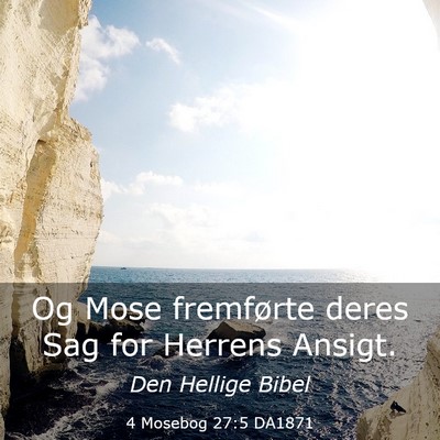 Picture 03 - 4 Mosebog 27:5 DA1871 - Og Mose fremførte deres Sag for Herrens - Bible Verse Picture