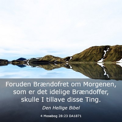 Picture 03 - 4 Mosebog 28:23 DA1871 - Foruden Brændofret om Morgenen, som er det - Bible Verse Picture