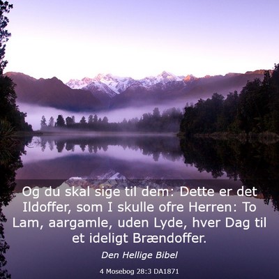 Picture 03 - 4 Mosebog 28:3 DA1871 - Og du skal sige til dem: Dette er det Ildoffer, - Bible Verse Picture