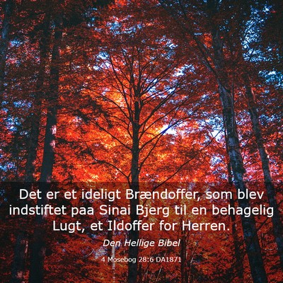 Picture 03 - 4 Mosebog 28:6 DA1871 - Det er et ideligt Brændoffer, som blev - Bible Verse Picture
