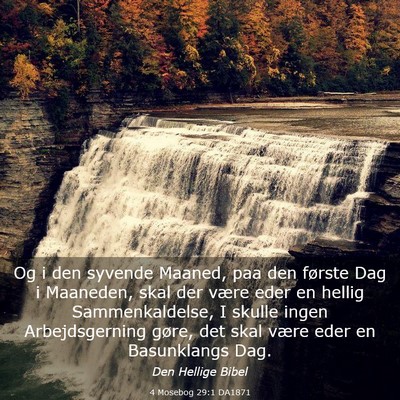 Picture 03 - 4 Mosebog 29:1 DA1871 - Og i den syvende Maaned, paa den første Dag i - Bible Verse Picture