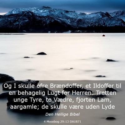 Picture 03 - 4 Mosebog 29:13 DA1871 - Og I skulle ofre Brændoffer, et Ildoffer til en - Bible Verse Picture