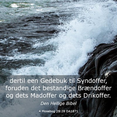 Picture 03 - 4 Mosebog 29:28 DA1871 - dertil een Gedebuk til Syndoffer, foruden det - Bible Verse Picture
