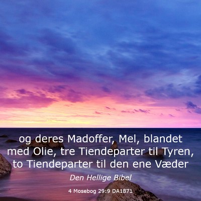 Picture 03 - 4 Mosebog 29:9 DA1871 - og deres Madoffer, Mel, blandet med Olie, tre - Bible Verse Picture